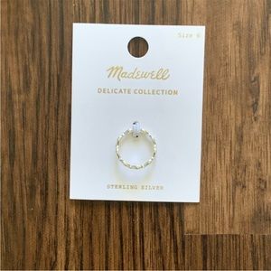 Madewell delicate collection Demi-fine watch chain ring in 14 k gold size 6-7-9